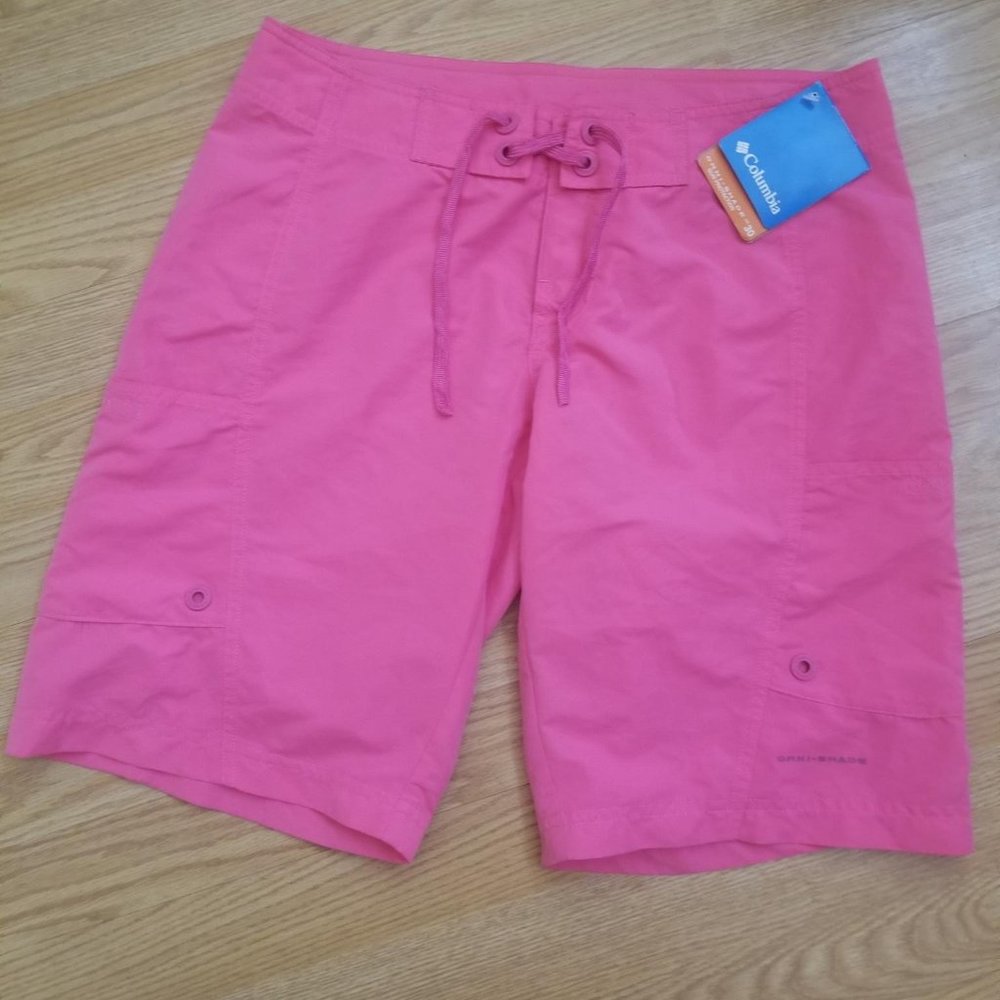 Pink ladies Columbia omni-shade shorts